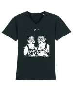 Cat and Dog  Astronauts Tricou mânecă scurtă guler V Bărbat Presenter
