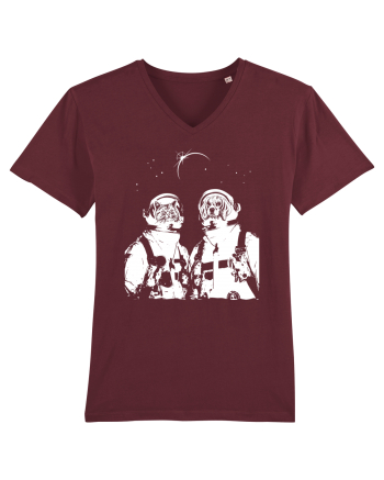 Cat and Dog  Astronauts Burgundy
