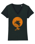 Raven Tricou mânecă scurtă guler V Damă Evoker