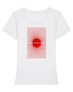 Abstract Sun  Tricou mânecă scurtă guler larg fitted Damă Expresser