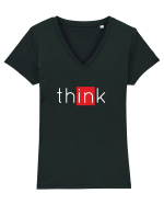 think Tricou mânecă scurtă guler V Damă Evoker