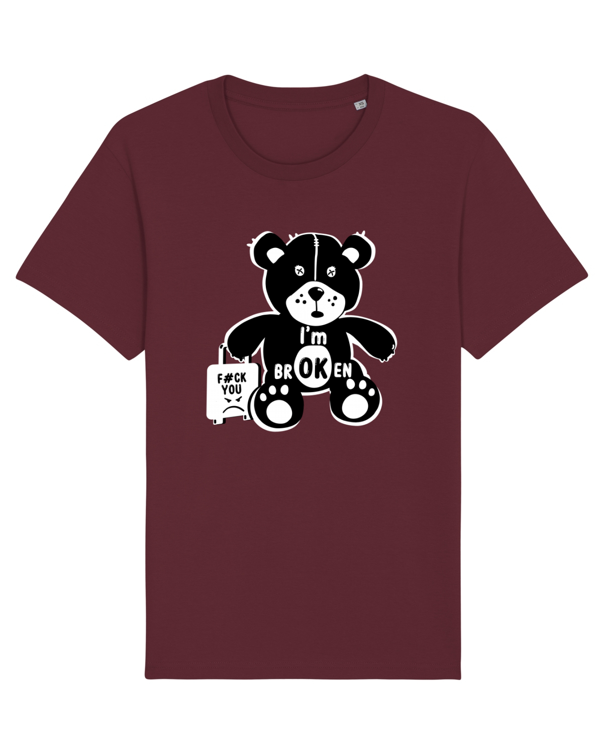 Tricou mânecă scurtă Unisex Rocker Burgundy