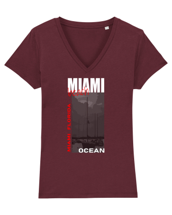 Travel. Miami Beach Burgundy