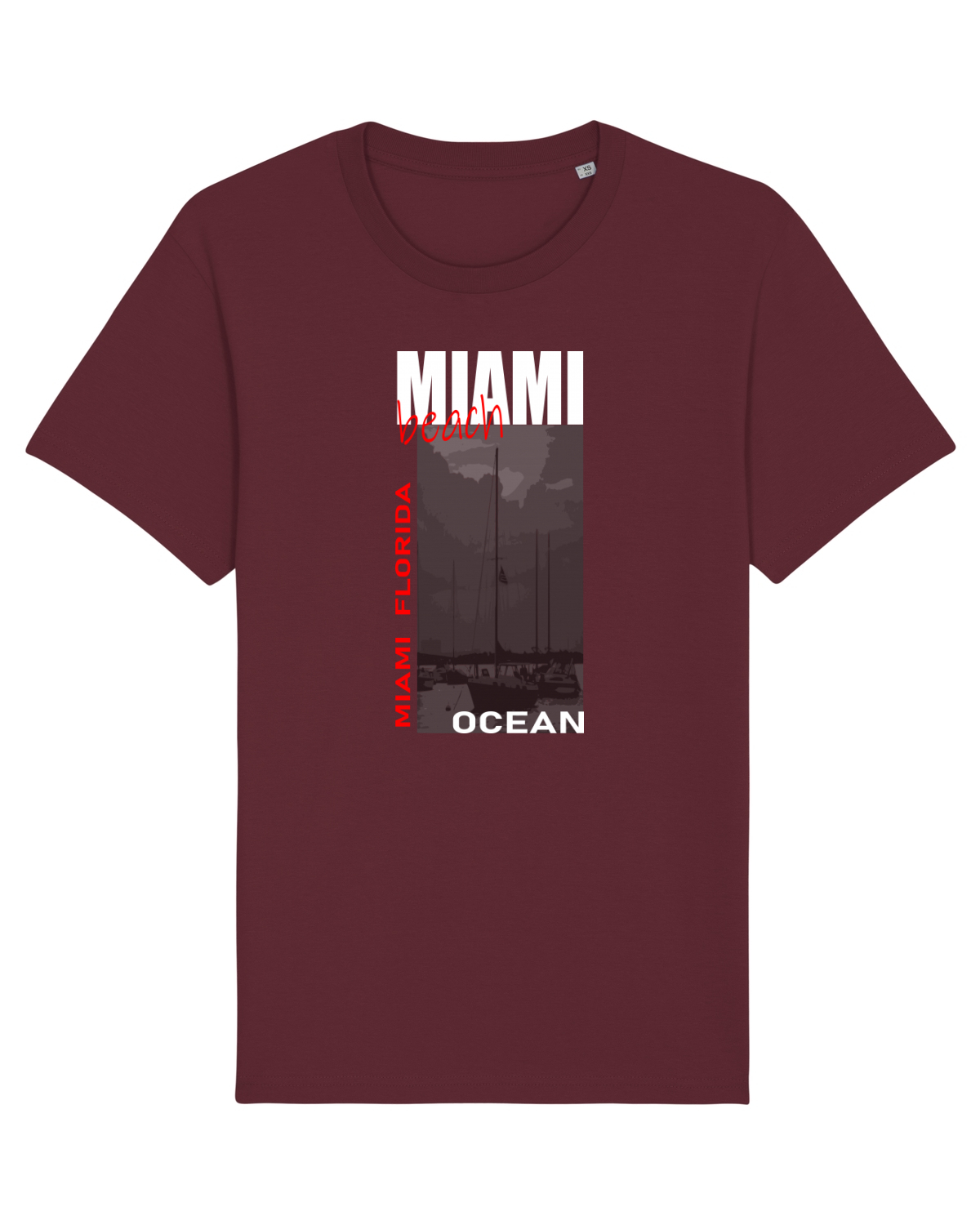 Tricou mânecă scurtă Unisex Rocker Burgundy