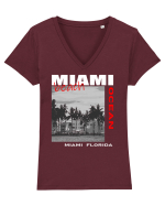 Miami Florida Tricou mânecă scurtă guler V Damă Evoker