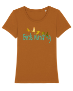 Birds Watching Tricou mânecă scurtă guler larg fitted Damă Expresser