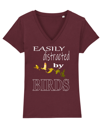 Easily Distracted By Birds Burgundy