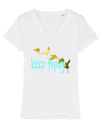 Keep Flying Tricou mânecă scurtă guler V Damă Evoker