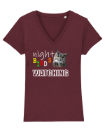 Night Birds Watching Tricou mânecă scurtă guler V Damă Evoker