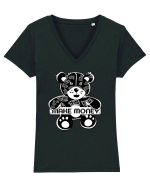Make Money - Black Teddy Bear Tricou mânecă scurtă guler V Damă Evoker