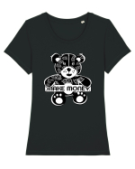 Make Money - Black Teddy Bear Tricou mânecă scurtă guler larg fitted Damă Expresser