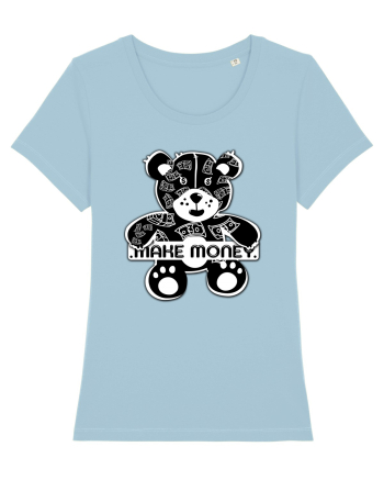 Make Money - Black Teddy Bear Sky Blue