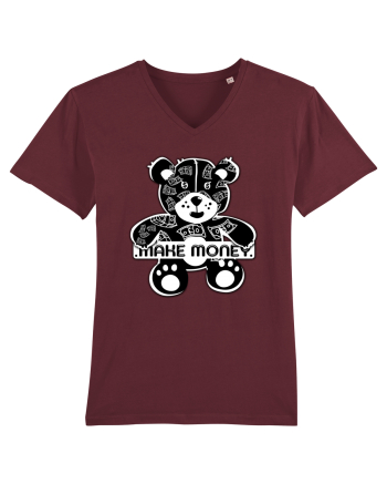 Make Money - Black Teddy Bear Burgundy
