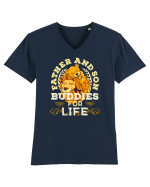 Tata si fiul prieteni pe viata. Father and son buddies for life Tricou mânecă scurtă guler V Bărbat Presenter