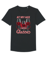 At My Age I Need Glasses Tricou mânecă scurtă guler larg Bărbat Skater