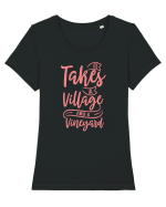 It Takes A Village And A Vineyard Tricou mânecă scurtă guler larg fitted Damă Expresser