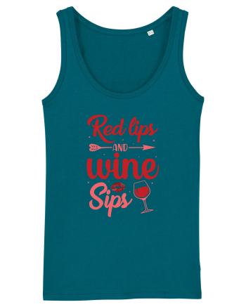 Red Lips And Wine Sips Ocean Depth
