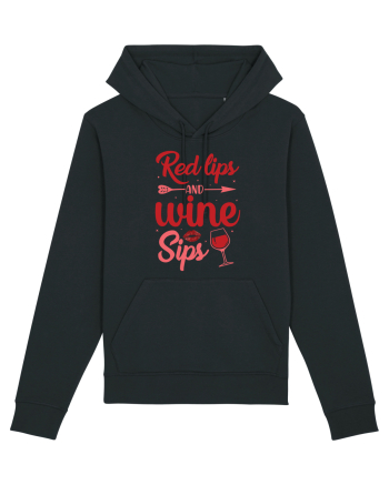 Red Lips And Wine Sips Black