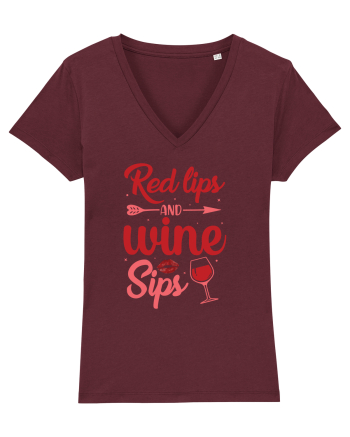 Red Lips And Wine Sips Burgundy