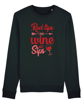 Red Lips And Wine Sips Black