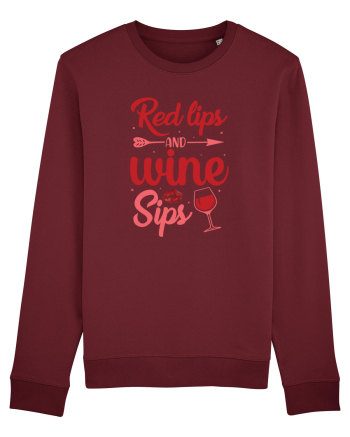 Red Lips And Wine Sips Burgundy