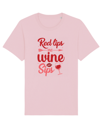 Red Lips And Wine Sips Cotton Pink