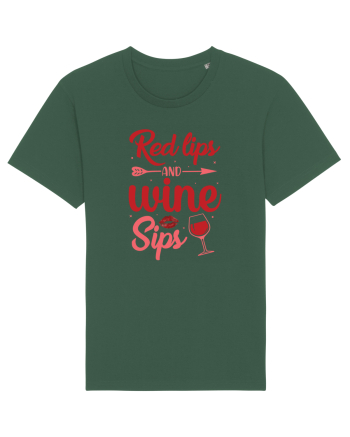 Red Lips And Wine Sips Bottle Green