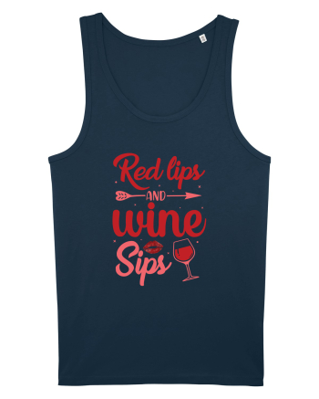 Red Lips And Wine Sips Navy