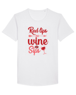 Red Lips And Wine Sips Tricou mânecă scurtă guler larg Bărbat Skater