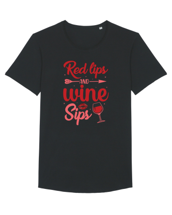 Red Lips And Wine Sips Black