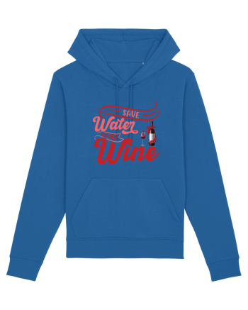 Save Water Drink Wine Royal Blue