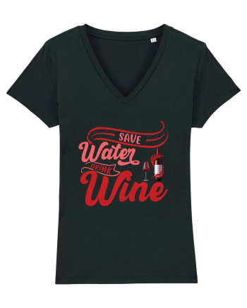 Save Water Drink Wine Black