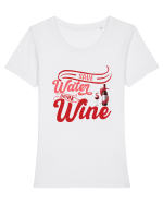 Save Water Drink Wine Tricou mânecă scurtă guler larg fitted Damă Expresser