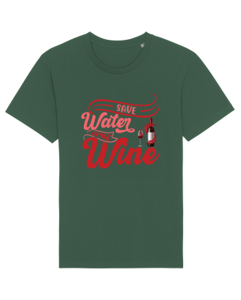 Save Water Drink Wine Bottle Green