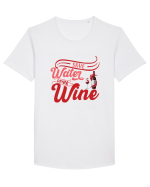 Save Water Drink Wine Tricou mânecă scurtă guler larg Bărbat Skater