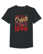 Start With Coffee End With Wine Tricou mânecă scurtă guler larg Bărbat Skater