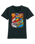Retro Comic Book Sounds Tricou mânecă scurtă guler V Bărbat Presenter