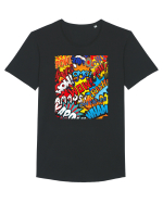 Retro Comic Book Sounds Tricou mânecă scurtă guler larg Bărbat Skater