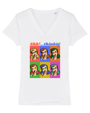 Funny Retro Comic Book Woman White