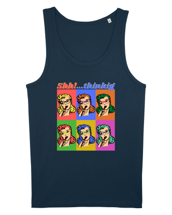 Funny Retro Comic Book Woman Navy