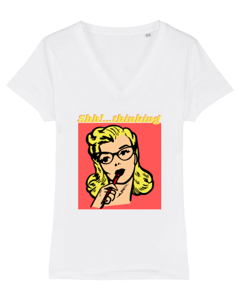 Funny Retro Comic Book Woman White