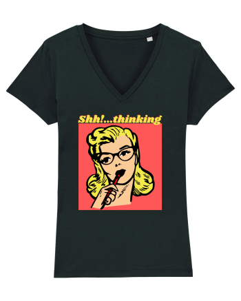 Funny Retro Comic Book Woman Black