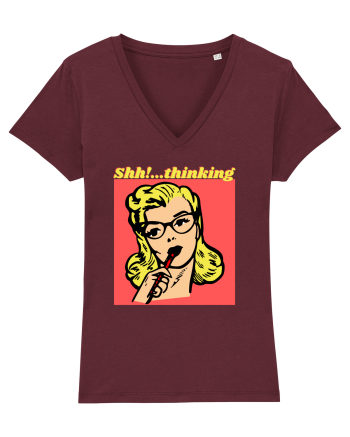 Funny Retro Comic Book Woman Burgundy