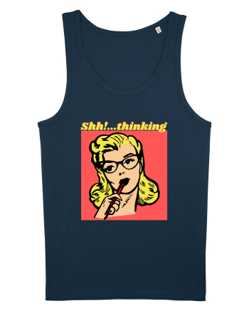 Funny Retro Comic Book Woman Navy