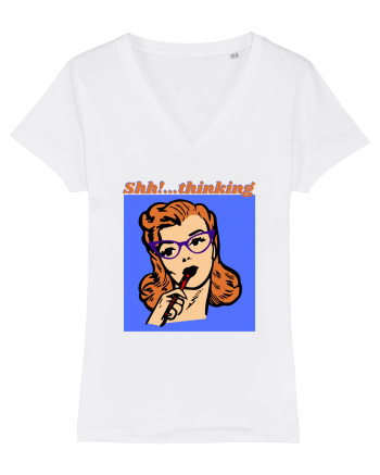 Funny Retro Comic Book Woman White