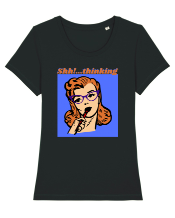 Funny Retro Comic Book Woman Black
