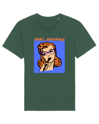 Funny Retro Comic Book Woman Bottle Green