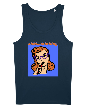 Funny Retro Comic Book Woman Navy