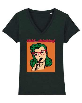 Funny Retro Comic Book Woman Black