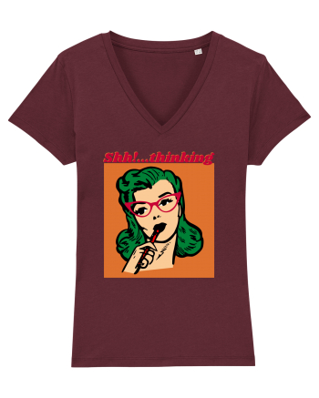Funny Retro Comic Book Woman Burgundy